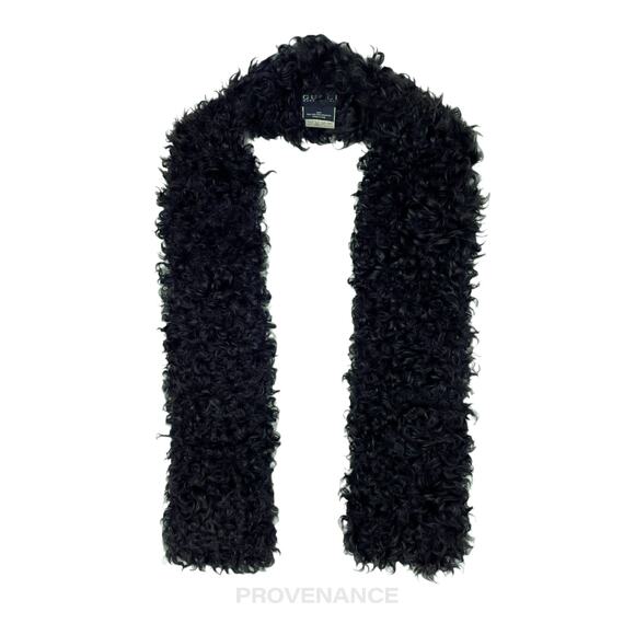 🔴 Gucci Curly Sheepskin Scarf - Dark Chocolate Brown - Picture 1 of 4